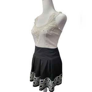 Mini Black and White Boat Necked Summer Dress.